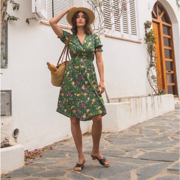 Aurora Midi Dress w/ Pockets in Delmare Tamga Designs Eco-Friendly Sustainable L - Picture 6 of 6